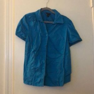 Blue button down blouse